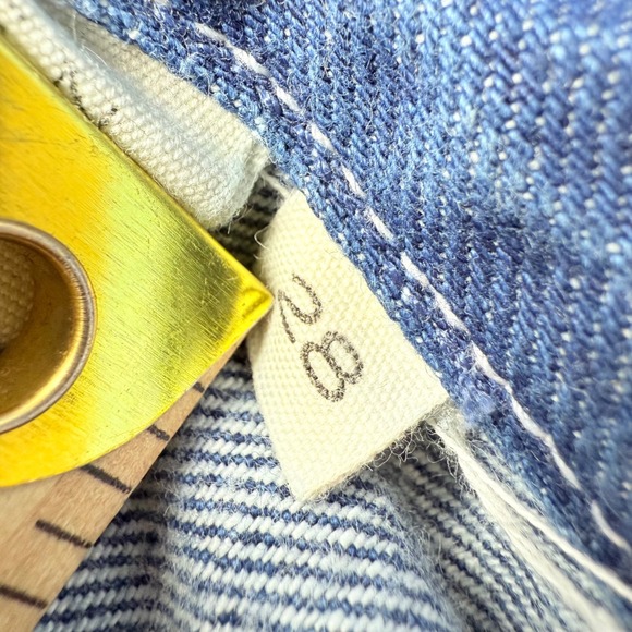 Doen Denim Overalls Shorts 28 Womens Blue Cotton Frayed Hem Pocket Casual - Picture 4 of 13